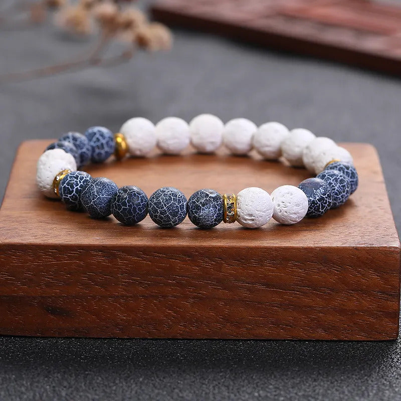 Bracelet | Trendy Jewellery | Lava Stone | Essential Oil Weathered Agate | Natural Energy Stone |  7” Bangle Charm