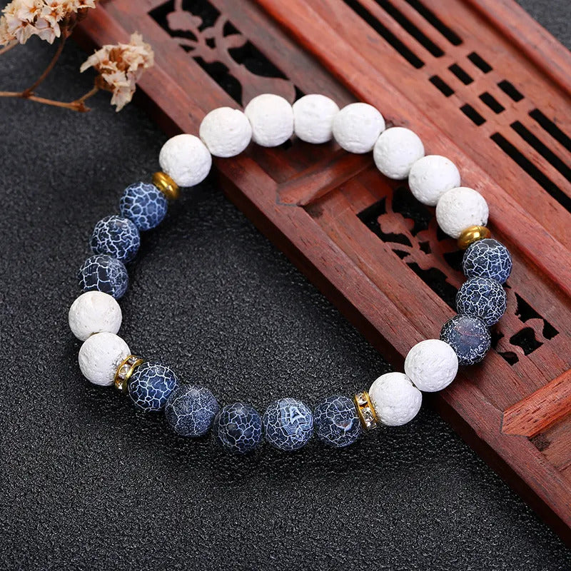 Bracelet | Trendy Jewellery | Lava Stone | Essential Oil Weathered Agate | Natural Energy Stone |  7” Bangle Charm