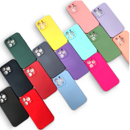 iPhone 14/Plus/Pro/Pro Max Case | Rubber | Luxury Silicone Cover | Fiber Cloth Inside