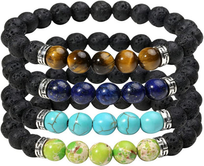 Bracelet | Trendy Jewellery | Lava Stone | Natural Energy Stone | 7” Bangle Charm