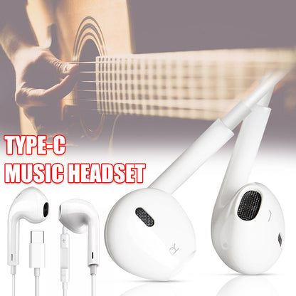 For Samsung & Type C Phones Earphone Headphone Wired Headset Bass Sport 3D Sound Type C