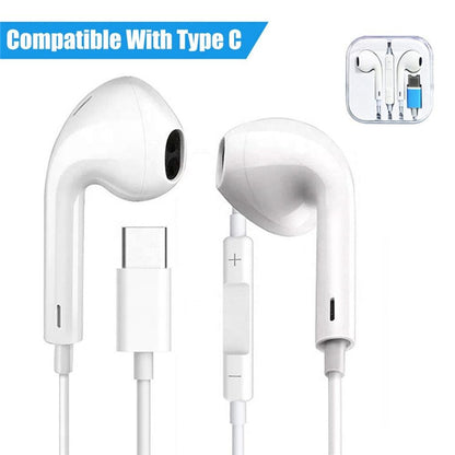 For Samsung & Type C Phones Earphone Headphone Wired Headset Bass Sport 3D Sound Type C