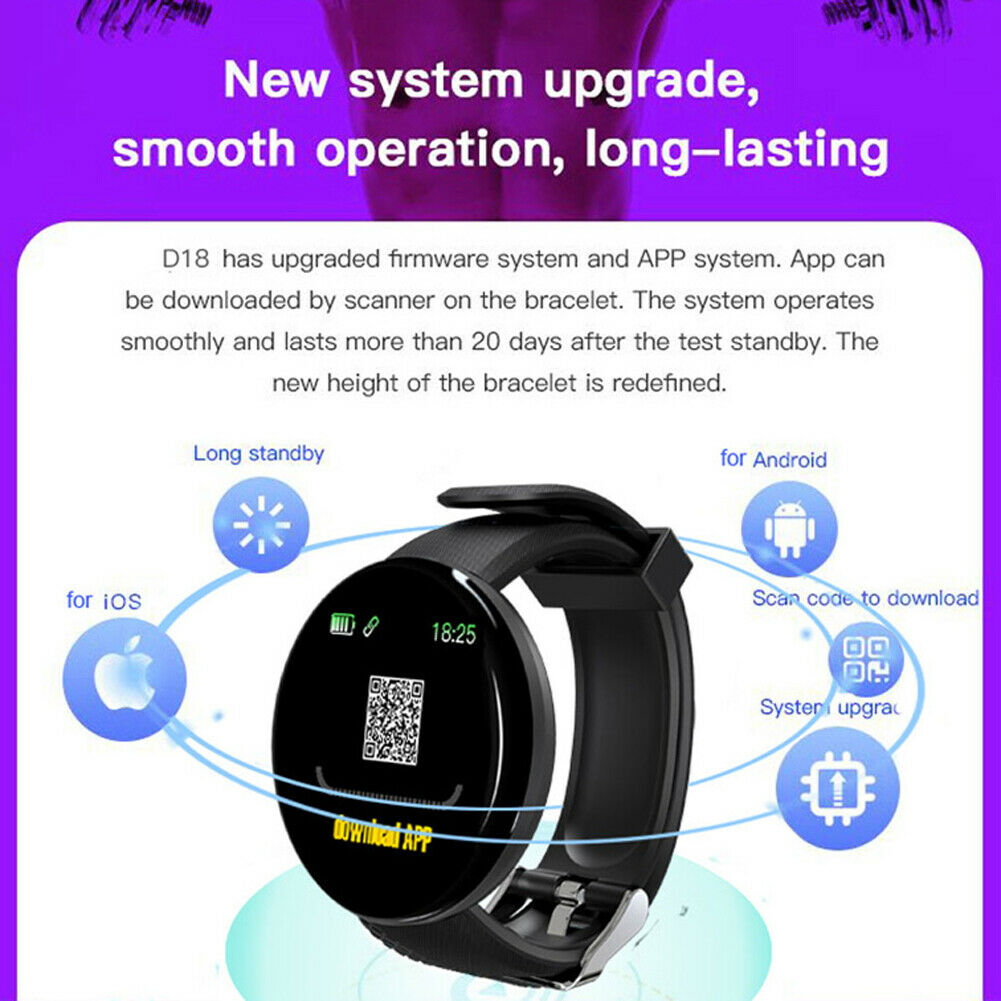 Smart Watch Waterproof | iOS & Android | Blood Pressure, Heart Rate, Fitness Tracker