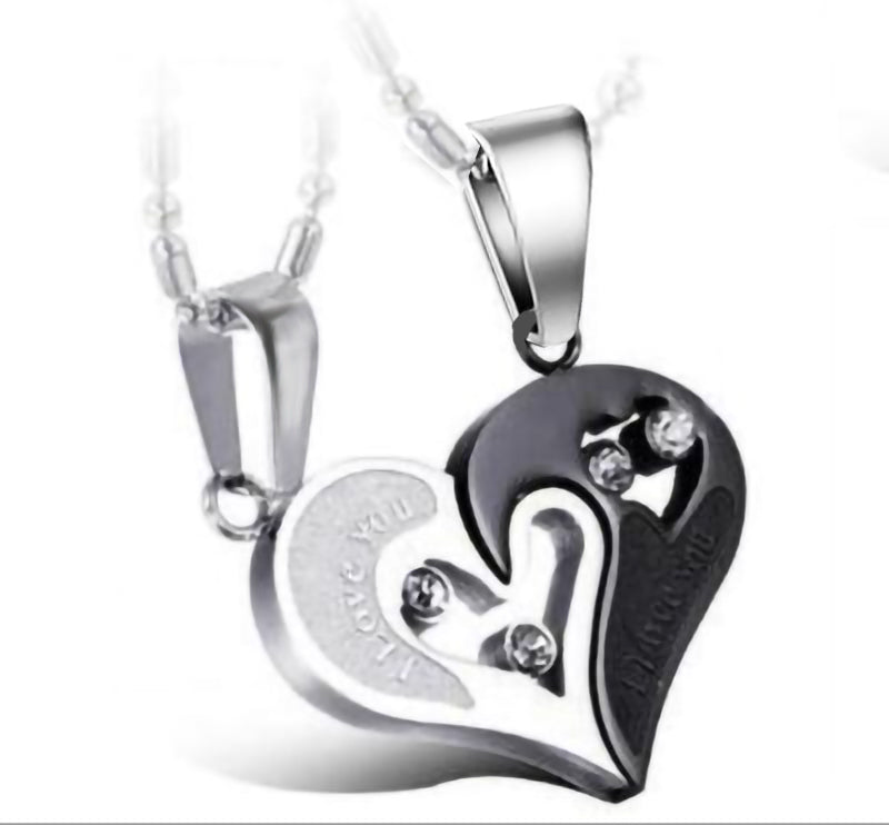 Couple Heart Necklace | I Love You | 2 Pieces/Set | Unisex | Pendant