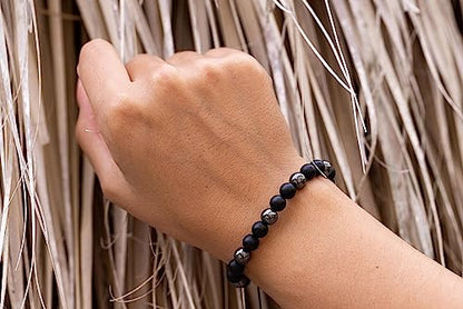 Adjustable Bracelet | Trendy Jewellery | Onyx Tiger Eye Beads | Natural Stone | Bangle Charm