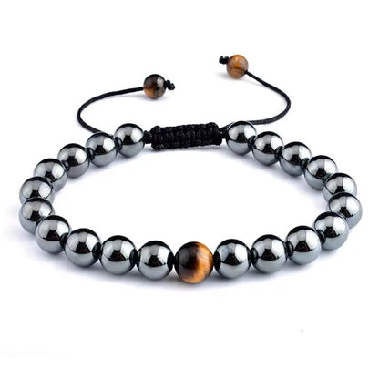 Adjustable Bracelet | Trendy Jewellery | Onyx Tiger Eye Beads | Natural Stone | Bangle Charm