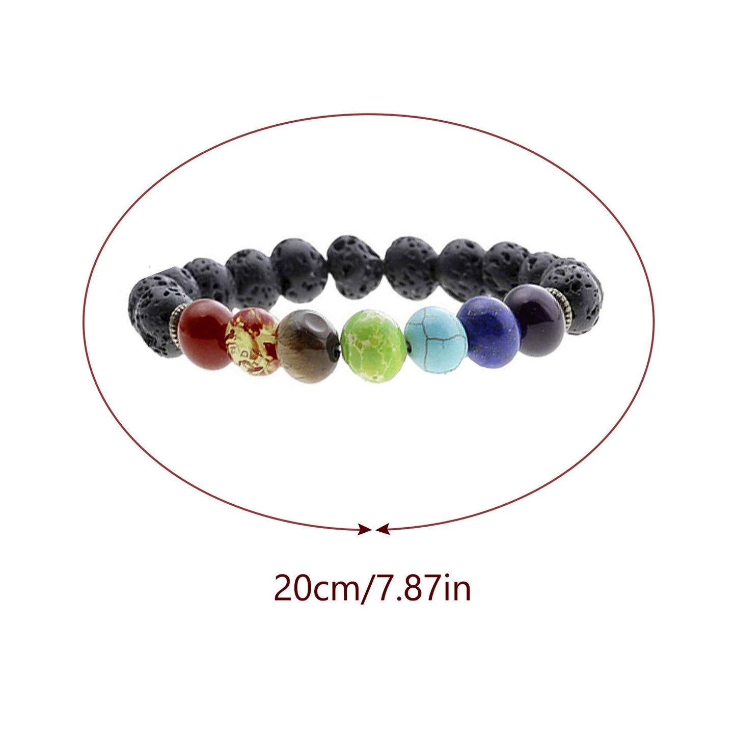 Bracelet | Trendy Jewellery | Health 7 Chakras Healing Bead | Natural Stone | 7” Bangle Charm | Yoga